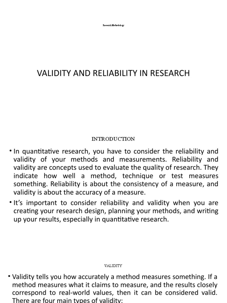 Validity In Research