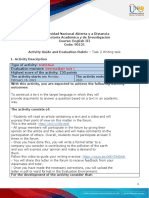 Task Guide and Evaluation Rubric - Unit 1 - Task 2 - Writing Task