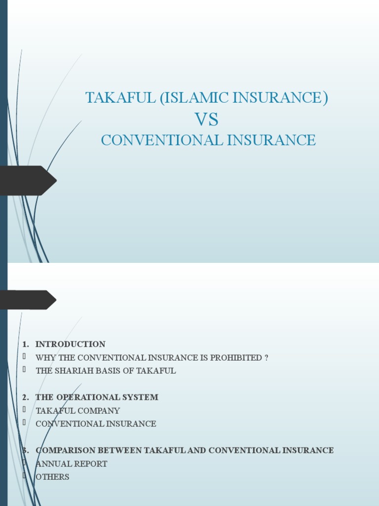 Takaful vs Conventional Insurance Explained | PDF | Financial Risk ...