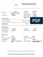 Life Insurance Corporation of India Detailed Policy Status Report