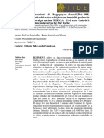 Crecimiento de Kappaphycus alvarezii en cultivo experimental en Venezuela