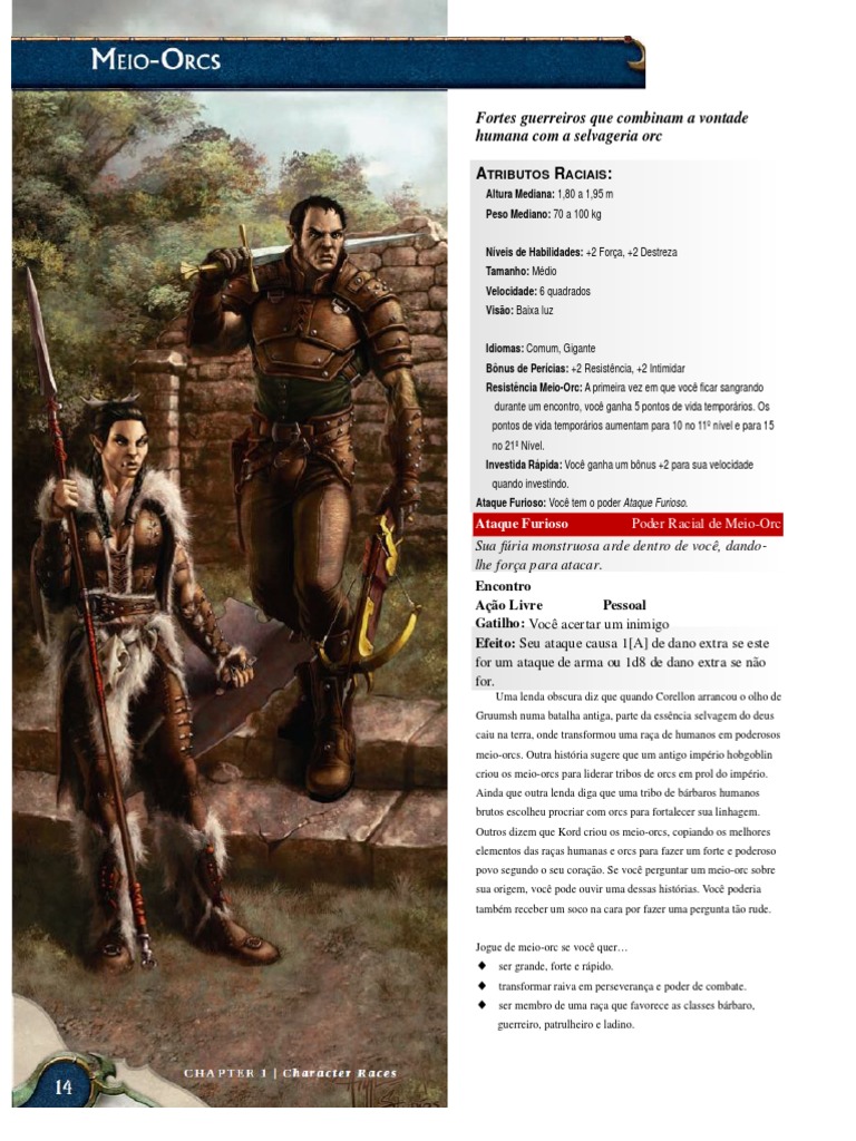 Características dos Meio-Orcs em D\u0026D | PDF, image size:768x1024
