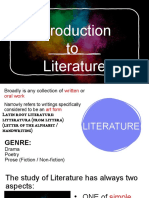 Introduction to the Genres and Importance of Literature