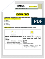 Rangkuman Tema 5 - Keadaan Cuaca