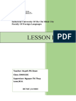 Lesson Plan: Industrial University of Ho Chi Minh City Faculty of Foreign Languages