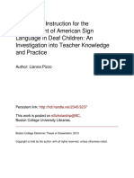 Vocabulary Instruction For The Development of American Sign Language in Deaf Children: An Investigation Into Teacher Knowledge and Practice