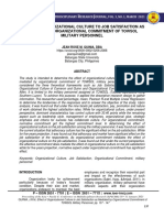 Effect of Organizational Culture To Job Satisfaction As Mediated by Organizational Commitment of Towsol Military Personnel