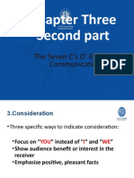 Chapter Three Second Part: The Seven C's O' Effective Communication