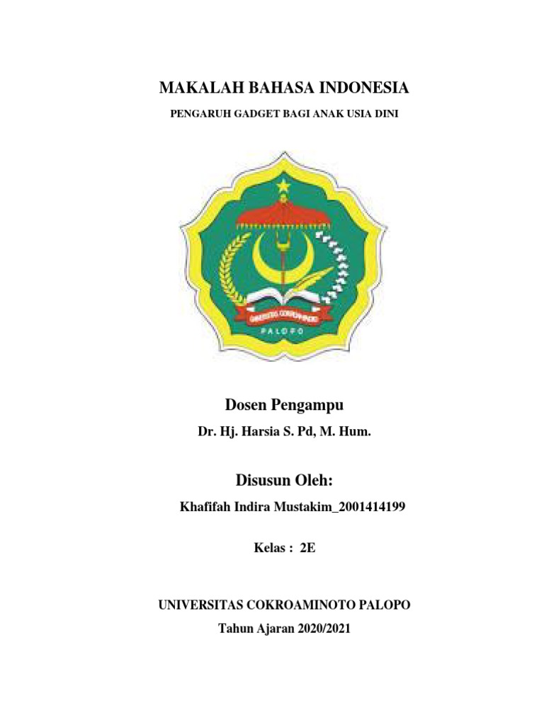 MAKALAH Pengaruh Gadget Bagi Anak Usia Dini | PDF