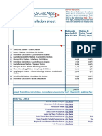 Rail Pass Calculation Sheet: Option A: Regular Full-Fare Tickets Option B: Swiss Travel Pass (3 Days)