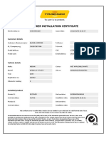 Tracker Installation Certificate: Customer Details