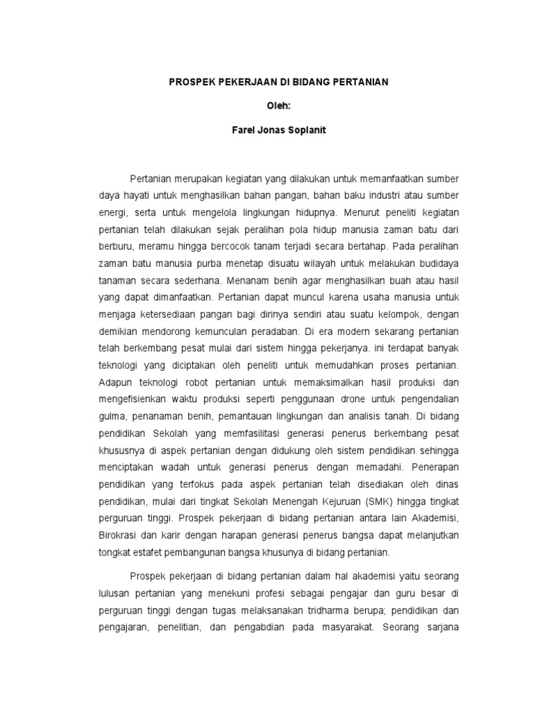 Kesimpulan Lowongan Kerja Departemen Pertanian Terbaru 2025