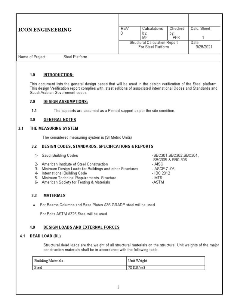 Structural Report and Staad Output 11 Oct 2018 | PDF | Building ...