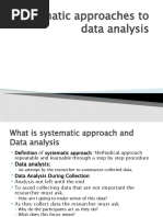 Systematic Approaches To Data Analysis