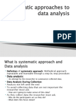 Systematic Approaches To Data Analysis