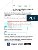 Exceptions in Direct and Indirect Speech For SSC, Banking Exams