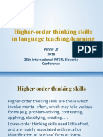Higher-Order Thinking Skills in Language Teaching/learning: Penny Ur 2018 25th International IATEFL Slovenia Conference