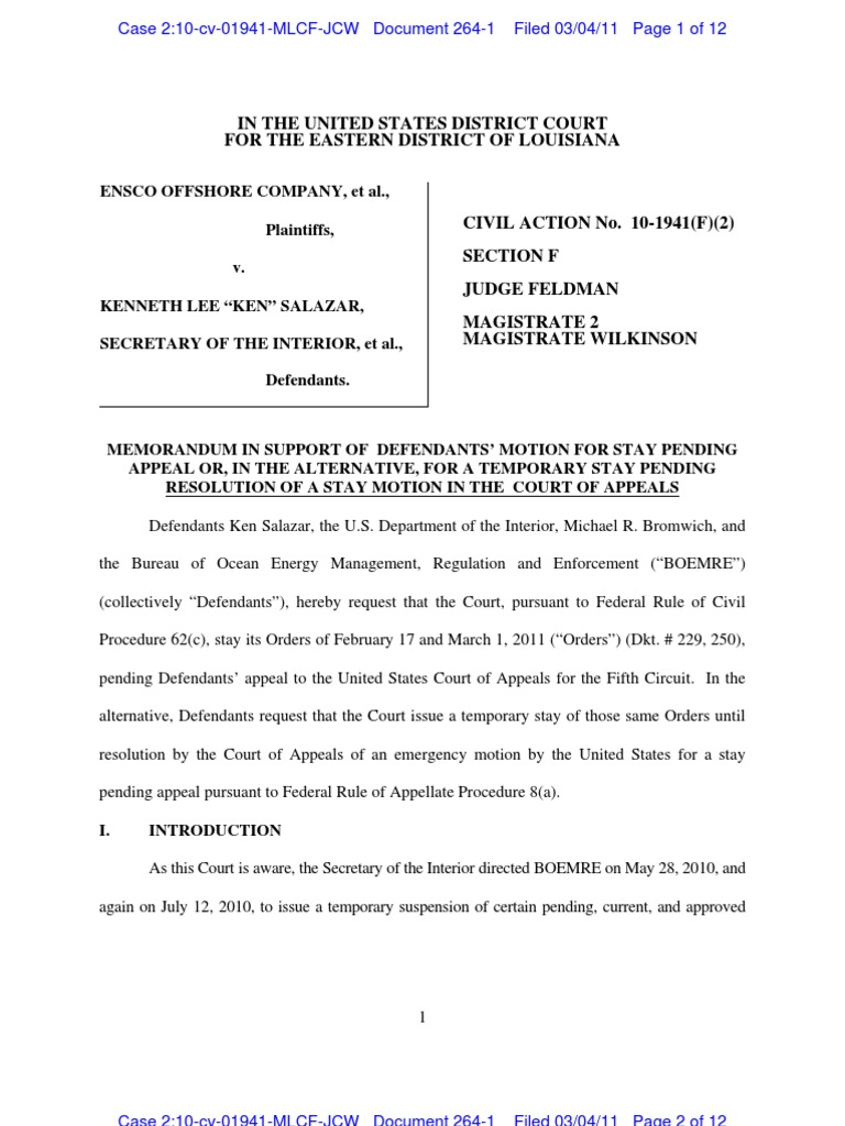 In The United States District Court For The Eastern District of Louisiana PDF Minerals