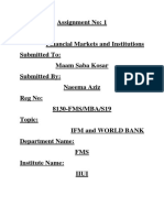 IMF and World Bank Assignment
