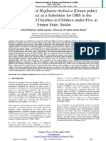 The Potential of Hyphaene Thebaica (Doum Palm) Fruits Extract As A Substitute For ORS in The Management of Diarrhea in Children Under Five in Sinnar State, Sudan