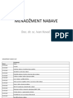 Menadžment Nabave: Doc. Dr. Sc. Ivan Kovač