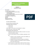 Investment & Portfolio MGT - Module 2 - Investment in Stocks - PDF