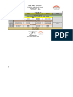 Primary - 2.A: TIME TABLE 2020-2021