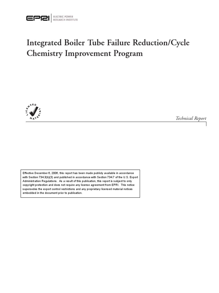 Integrated Boiler Tube Failure Reduction/Cycle Chemistry Improvement