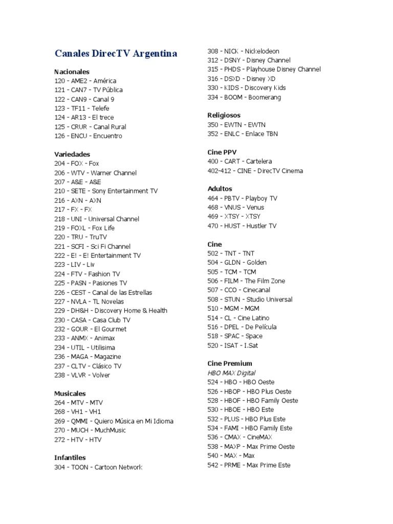 ¿Qué número es el canal TyC Sport en DirecTV