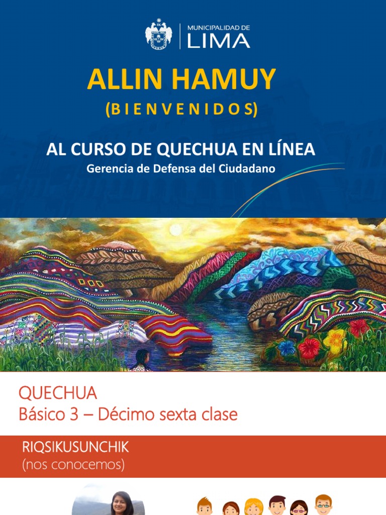 Clase 16 Quechua | PDF | Idiomas | Artes del Lenguaje y Comunicación
