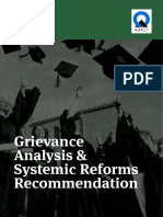 Grievance Analysis Report For Higher Education Department