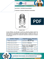Learning Activity 2 / Actividad de Aprendizaje 2 Evidence: Memorable Moments / Evidencia: Momentos Memorables