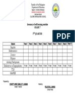 English Mathematics Science Filipino Araling Panlupunan Edukasyon Sa Pagpapakatao TLE Mapeh