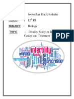 NAME: Sonwalkar Pratik Rohidas Class: 12 R1 Subject: Biology TOPIC: Detailed Study On Infertility Its Causes and Treatment