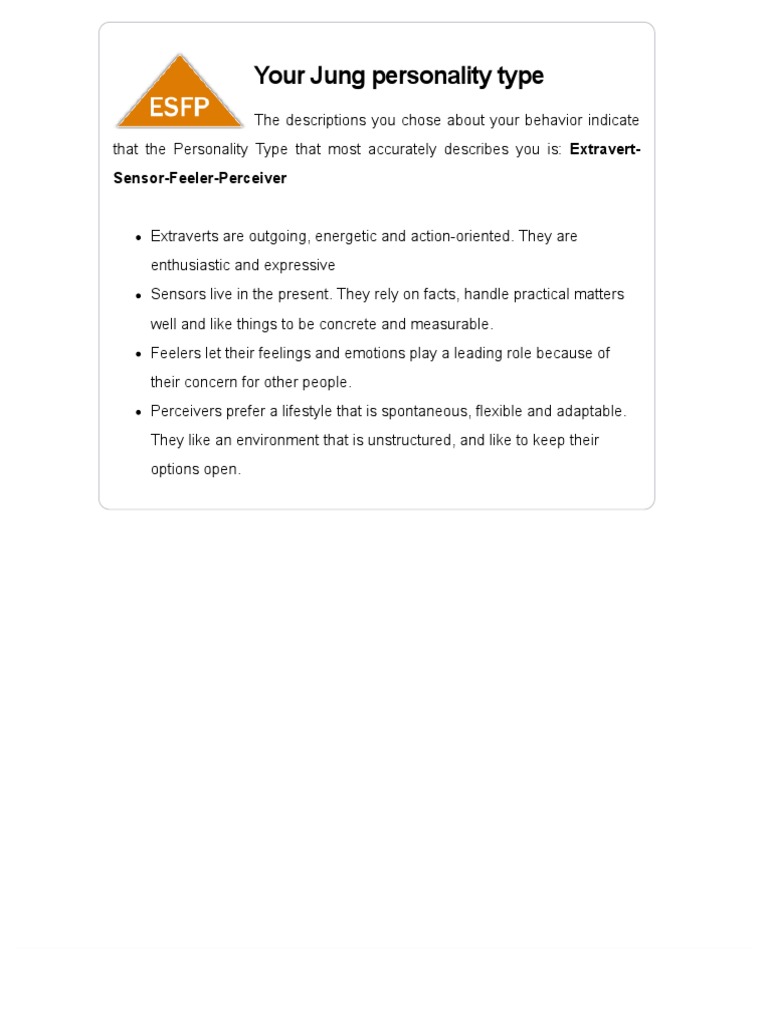 Jung Personality Test Result Free Jung Personality Test Taking Online