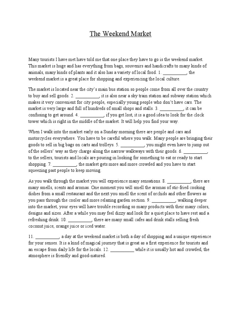 Exploring the Weekend Market Experience | PDF | Odor | Foods