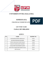 Universiti Putra Malaysia KOH3333 (G1) : Faisal Bin Ibrahim Quiz 3
