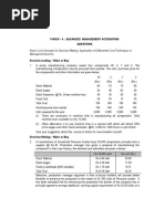 Paper - 5: Advanced Management Accounting Questions