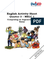 English Activity Sheet: Quarter 3 - MELC 1