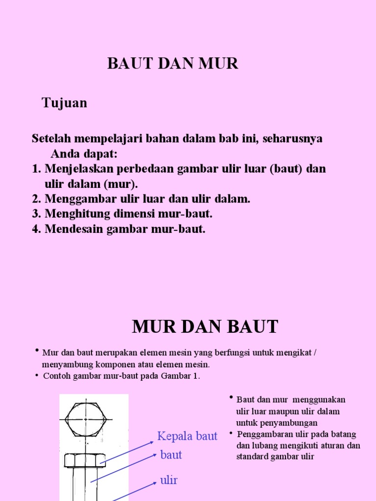 Gambar Teknik Baut dan Mur | PDF | Griya & Taman | Seni