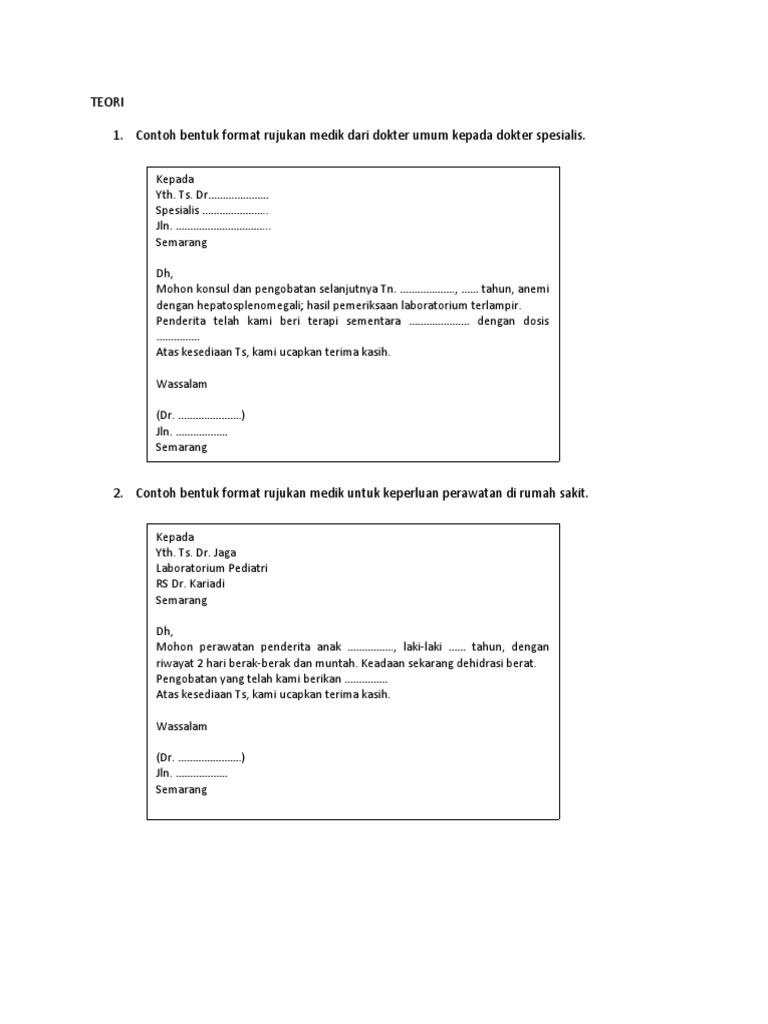 Contoh Surat Rujukan Kaunseling