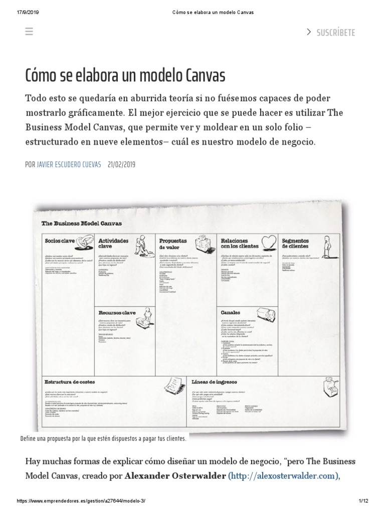 4 - Cómo Se Elabora Un Modelo Canvas | PDF | Modelo de negocio ...