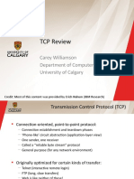TCP Review: Carey Williamson Department of Computer Science University of Calgary