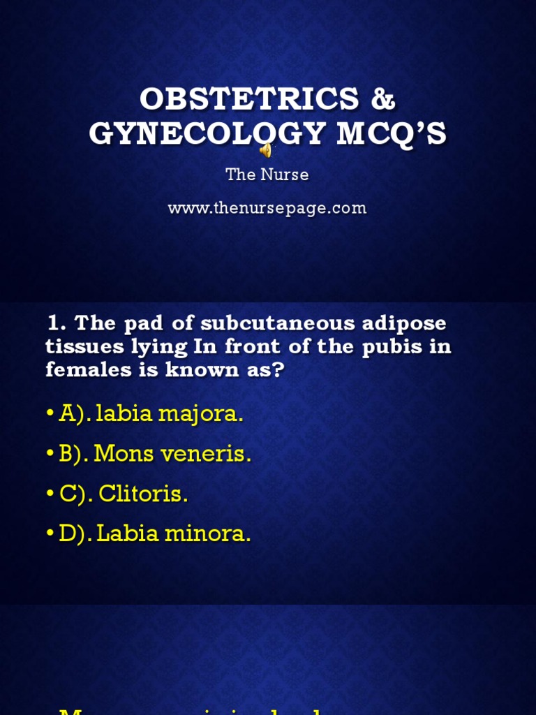 Obstetrics & Gynecology MCQ's PDF | PDF | Childbirth | Vagina