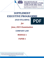 Supplement Executive Programme: For June, 2021 Examination