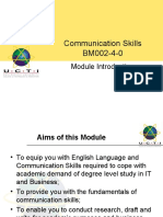 Communication Skills BM002-4-0: Module Introduction