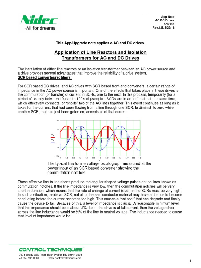 AN0144 Line Reactors and Isolation Transformers | PDF | Transformer ...