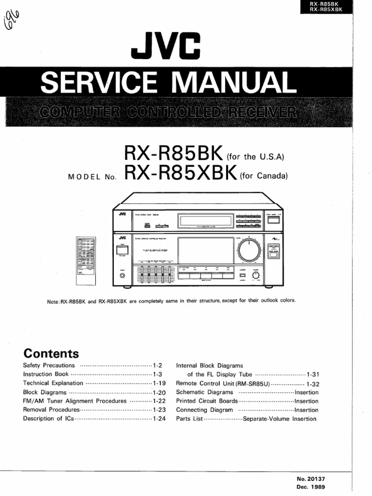 JVC RXR 85 BK Service Manual | PDF