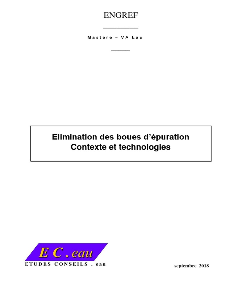 GénéralitésContexteBoues ENGREF | PDF | Méthanisation | Épuration des eaux
