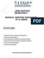 Filiere Gestion Semestre 5 Module: Gestion Financiere Pr. H. Mesk